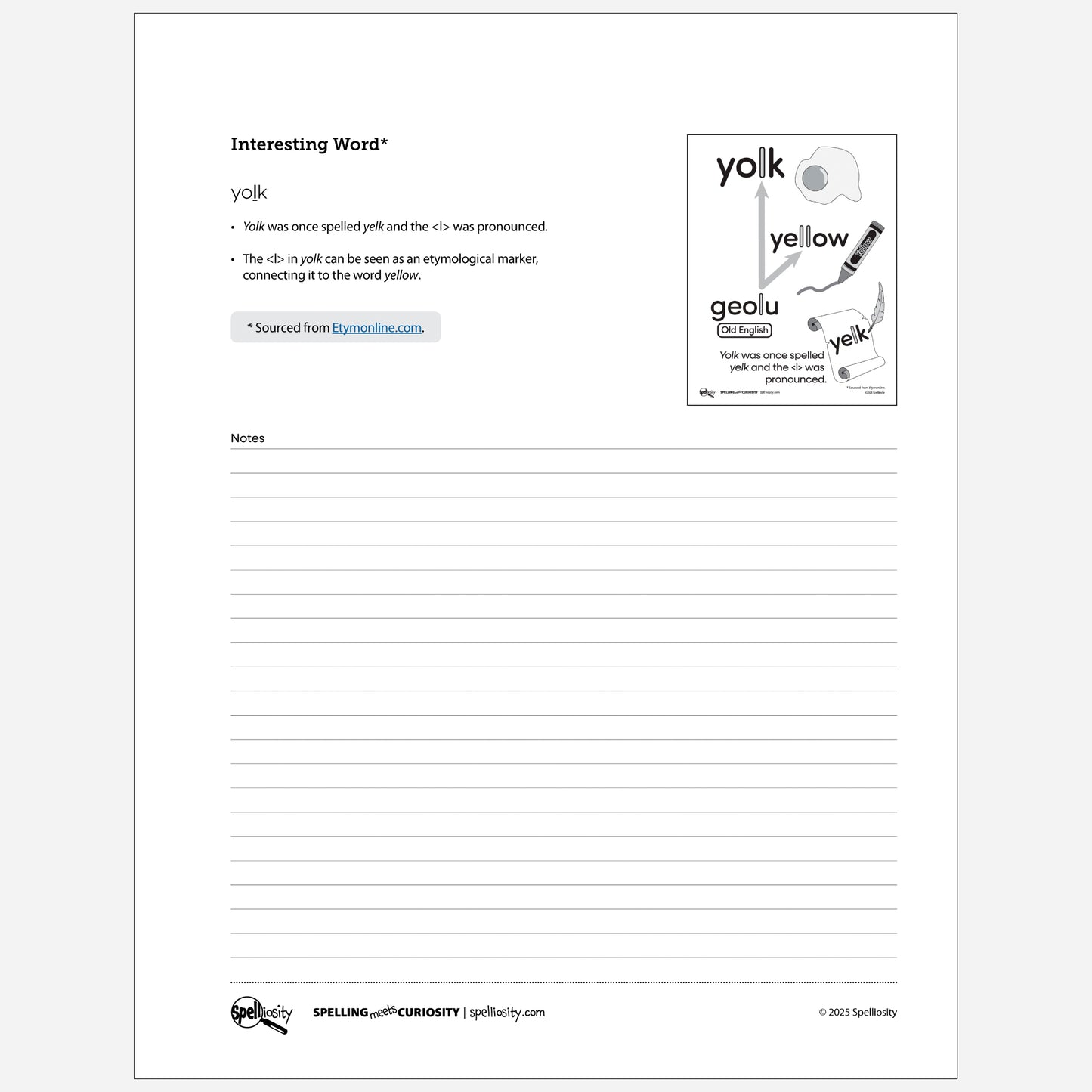 Interesting word description page for Teacher Toolkit digital book.