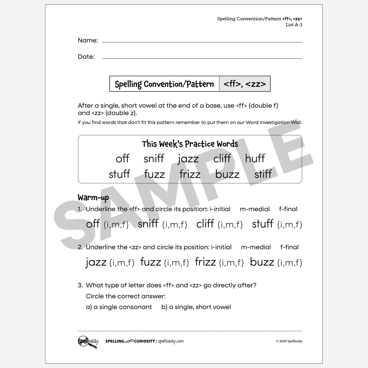 Free Package - <ll>, <zz> & <ff>, <ss>