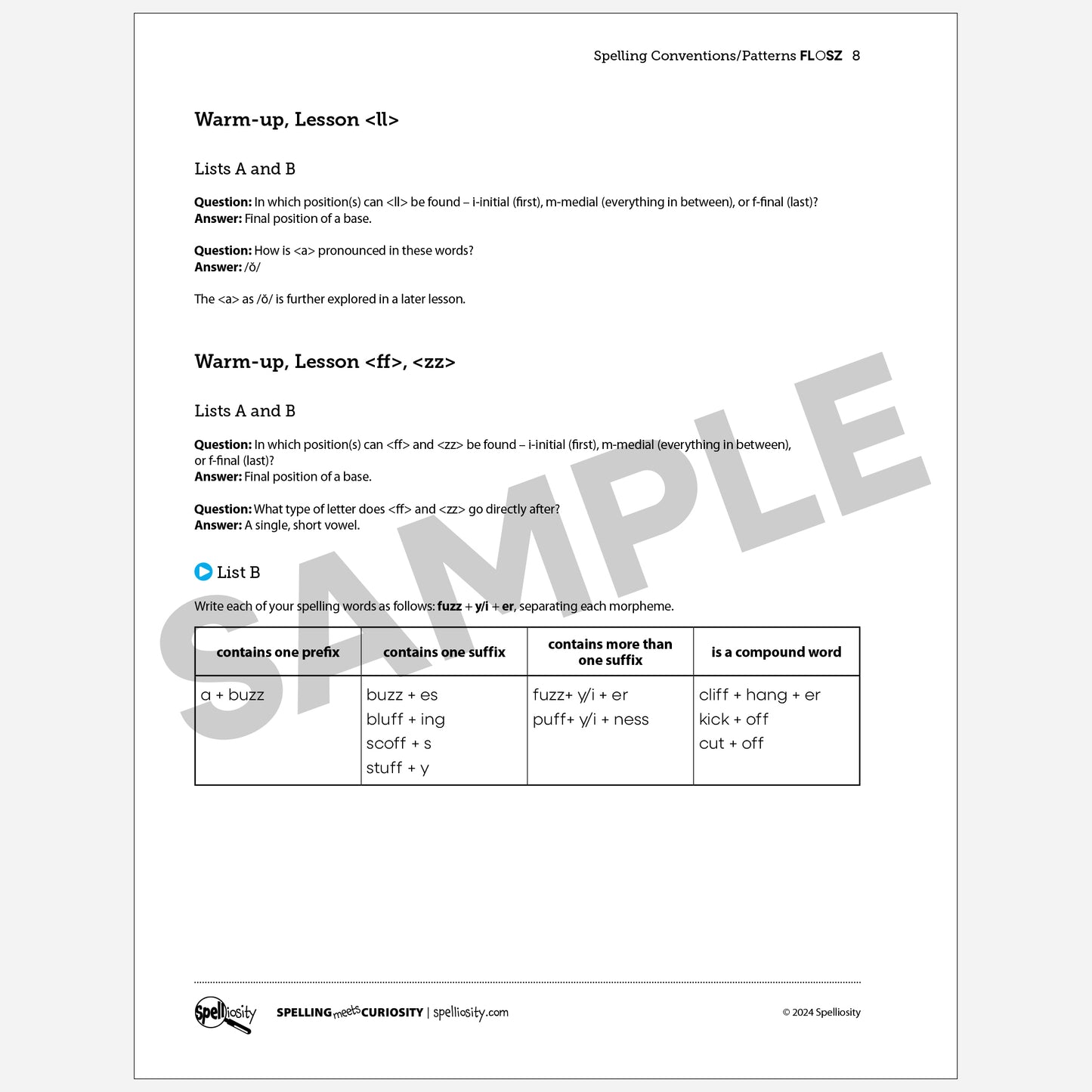 Free Package - <ll>, <zz> & <ff>, <ss>