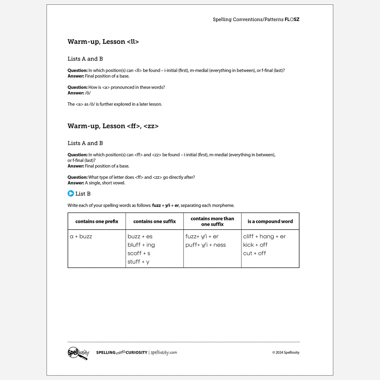 Free Package - <ll>, <zz> & <ff>, <ss>