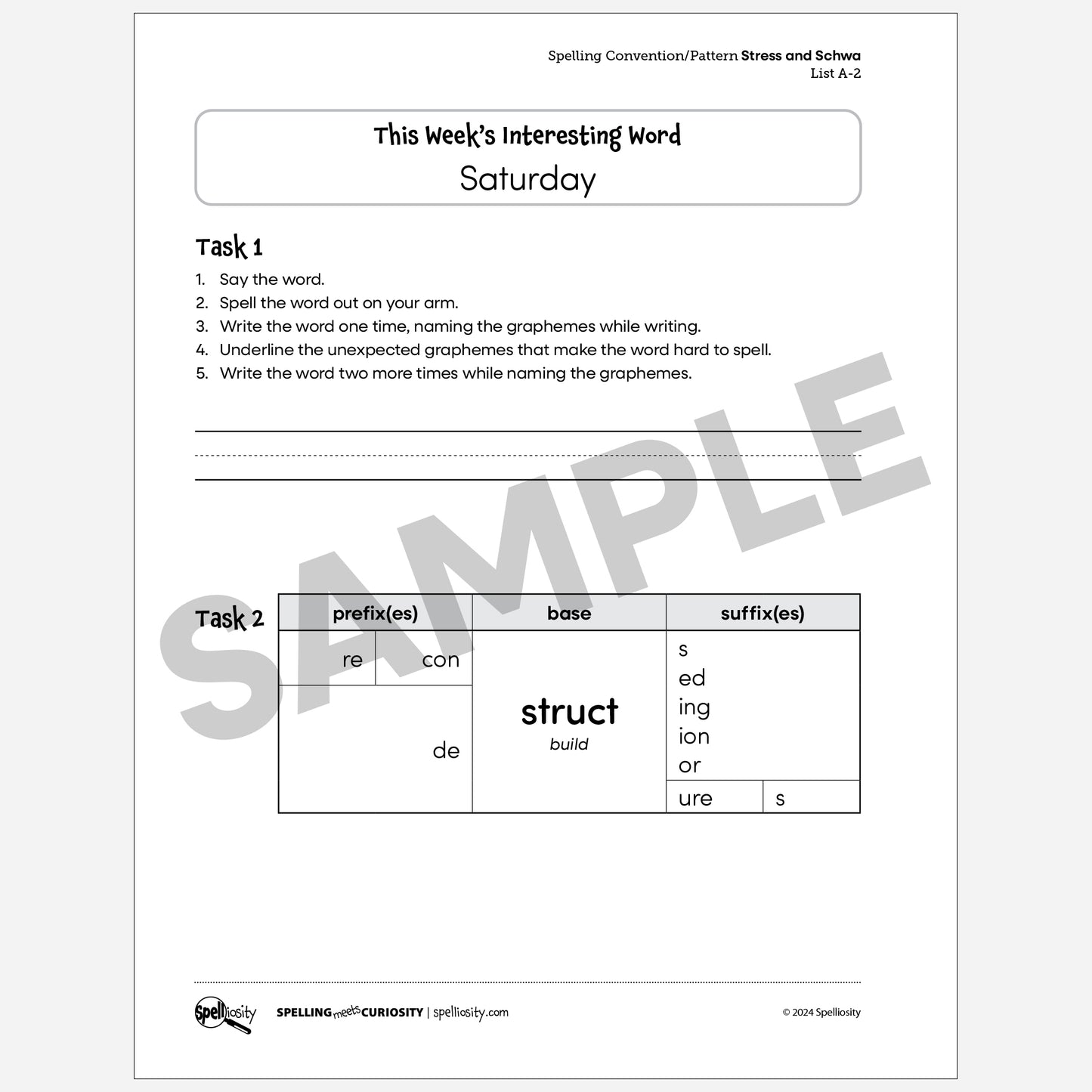 Stress and Schwa Spelling Pattern