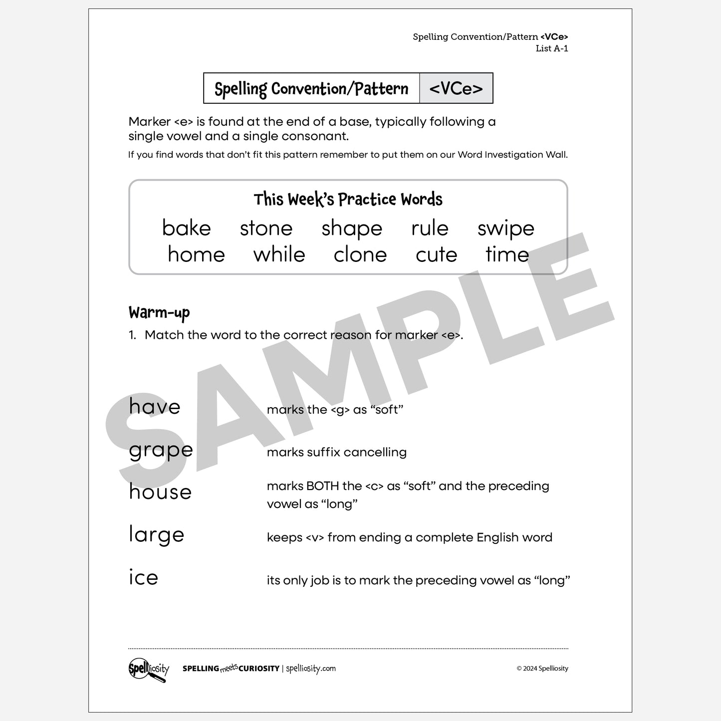 <VCe> Spelling Pattern