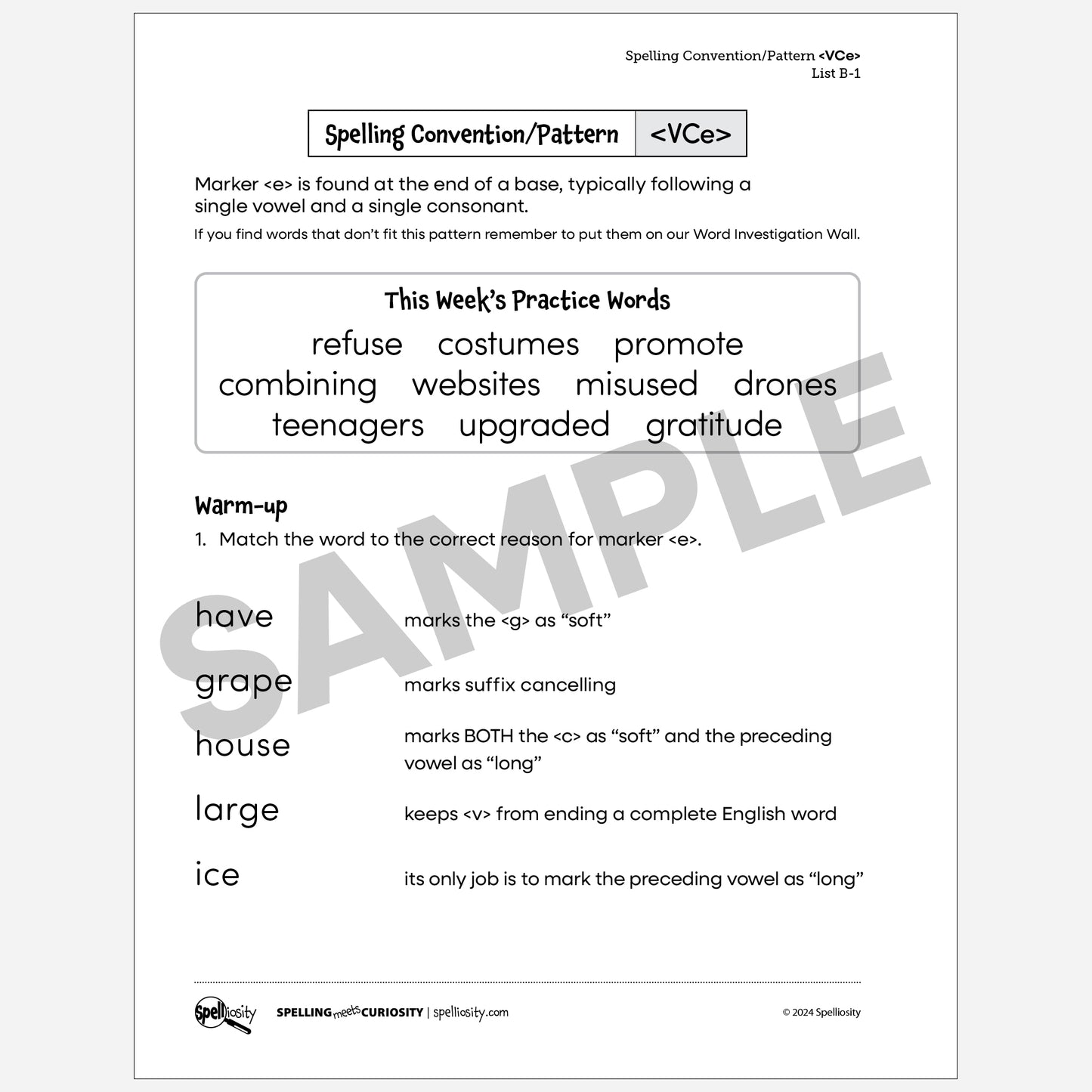 <VCe> Spelling Pattern