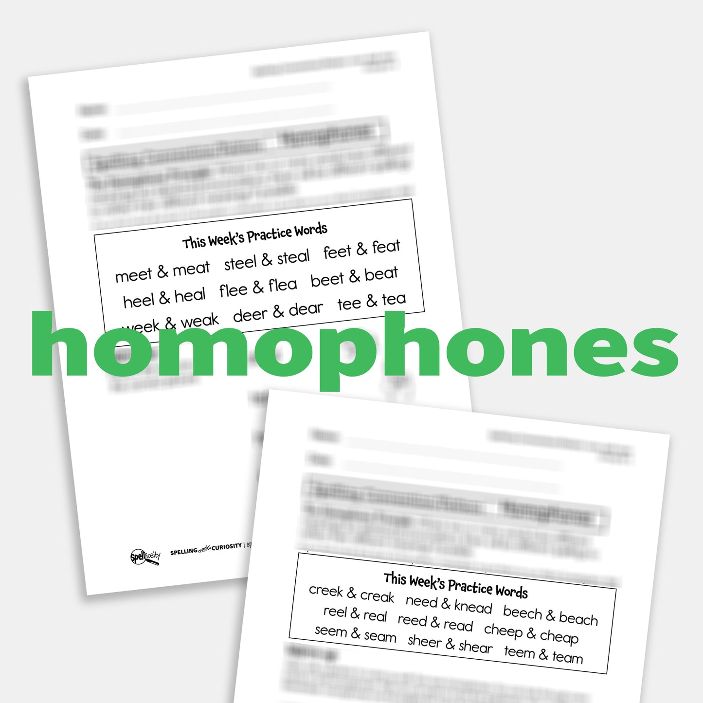 Homophones using <ee> & <ea> Spelling Convention