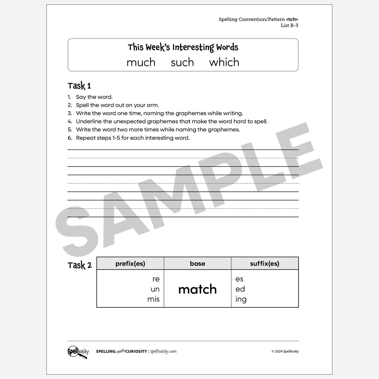 <tch> Spelling Pattern