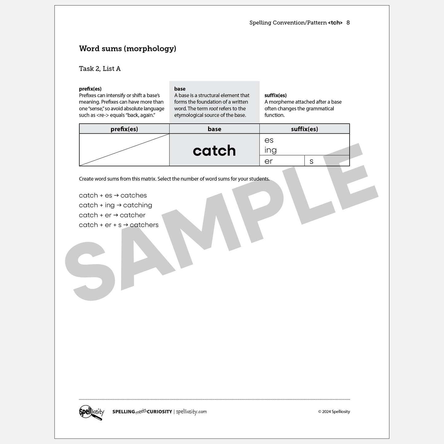 <tch> Spelling Pattern