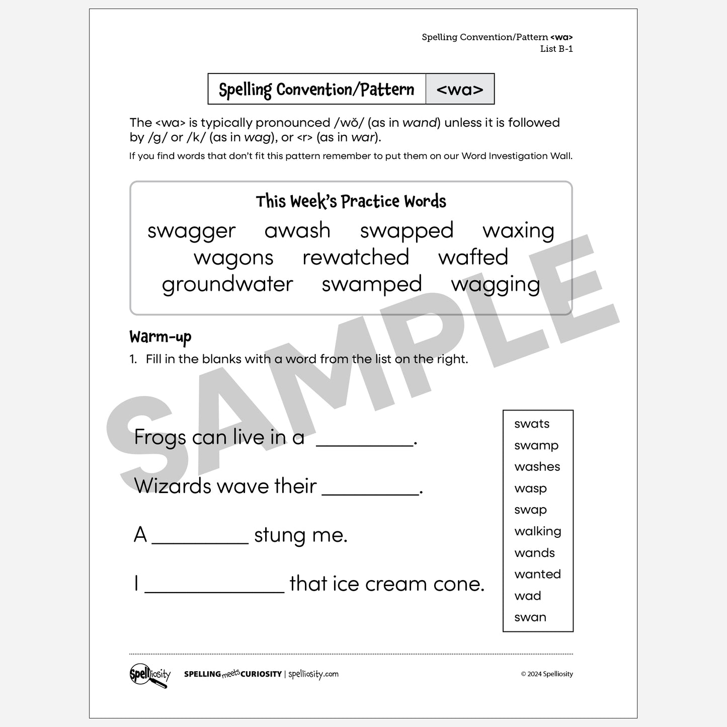 <wa> Spelling Pattern